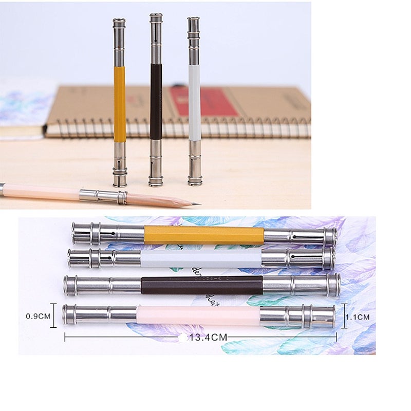 SIPLIV Dual Head Pencil Holder Pencil Extender for Sketch & Charcoal Pencil, 6 Pieces a Set - Image 4